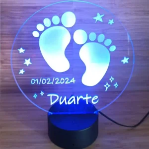 Acrílico LED de Nascimento Personalizado 19cm