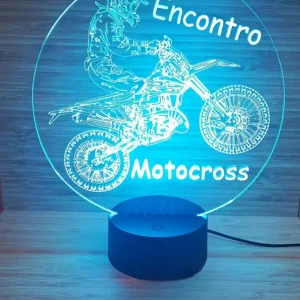 Acrílico LED Motocross Personalizado 19cm