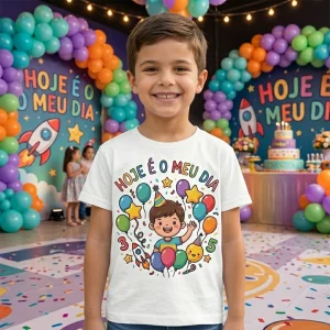 Tshirt Criança Aniversário (Hoje é o meu dia)